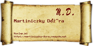 Martiniczky Dóra névjegykártya