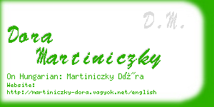 dora martiniczky business card